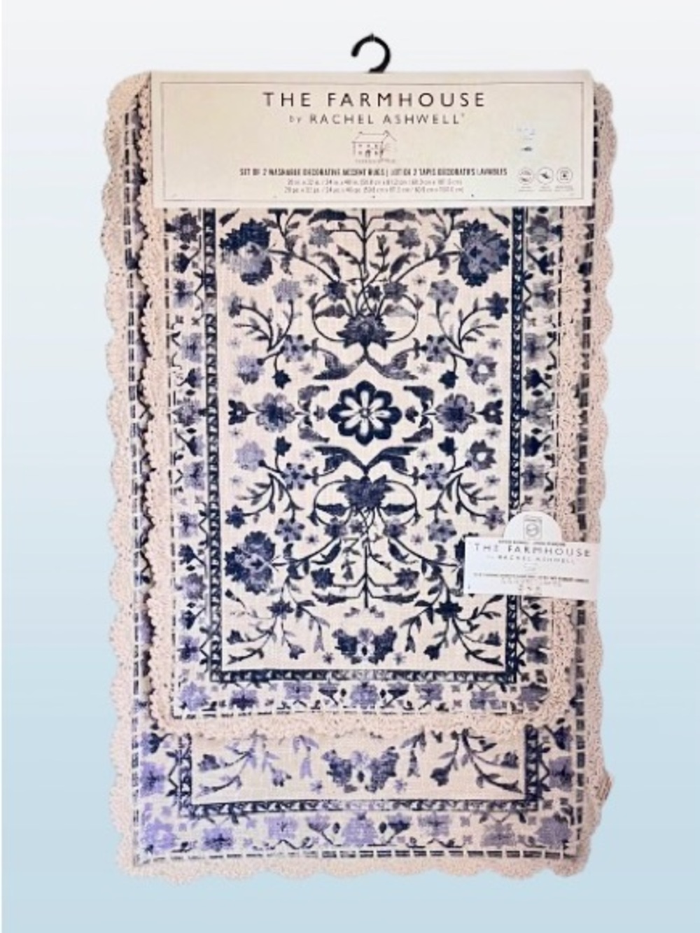 🆕-Rachel Ashwell- The Farmhouse Set of 2 Accent Rugs.
